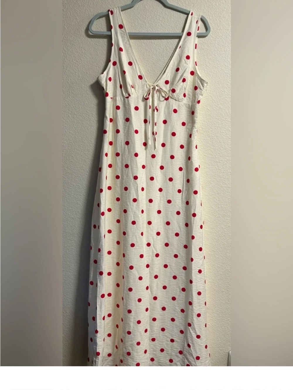 NWT Thirty Thirty Ivory and Red Polka Dot Maxi Dress - S